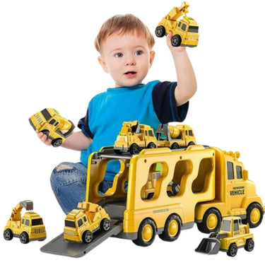 TransportFun | Set de camiones de juguete con luz y sonido - Aventura mágica en la ciudad del coche